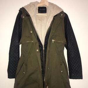 Zara Parka - faux leather sleeves